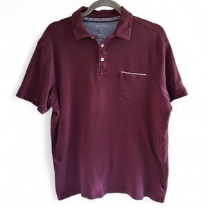 Tahari Men's Polo in Deep Burgundy with Chest Pocket